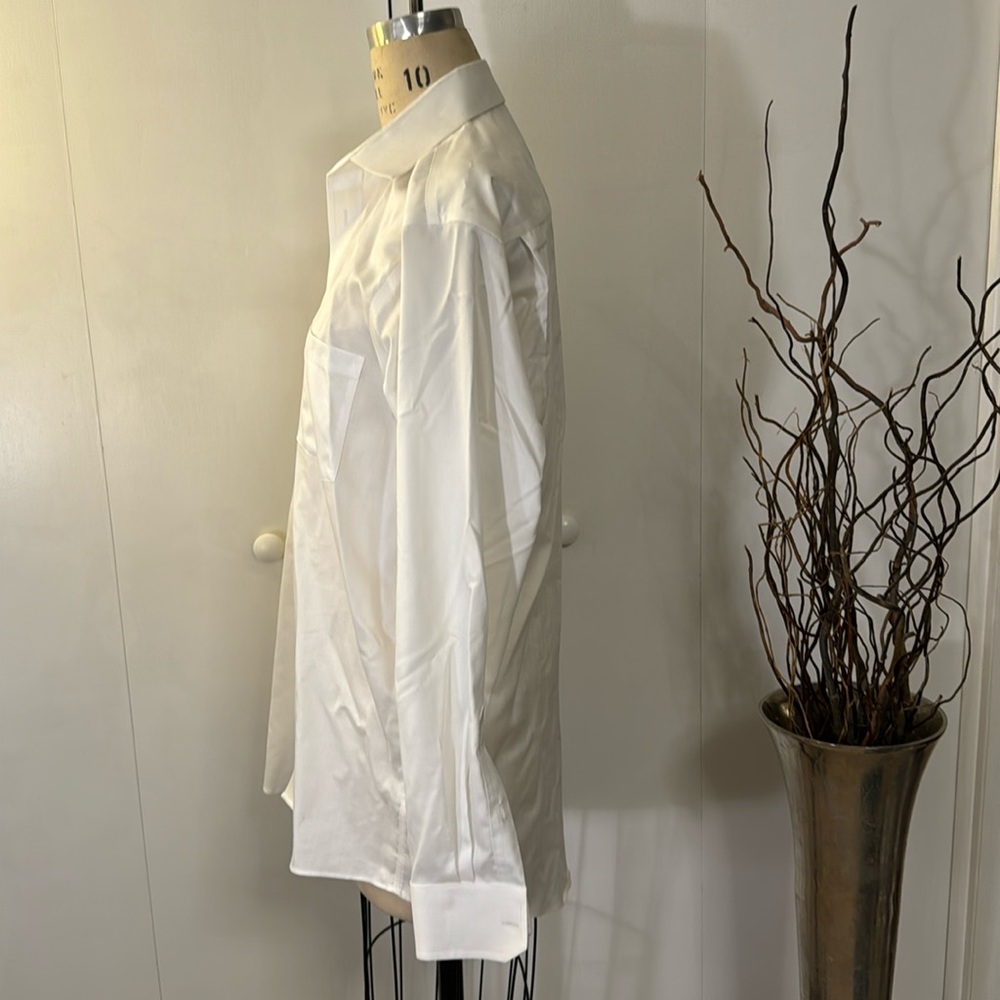 Joseph Abboud white cotton non-iron dress shirt - Picture 3 of 5